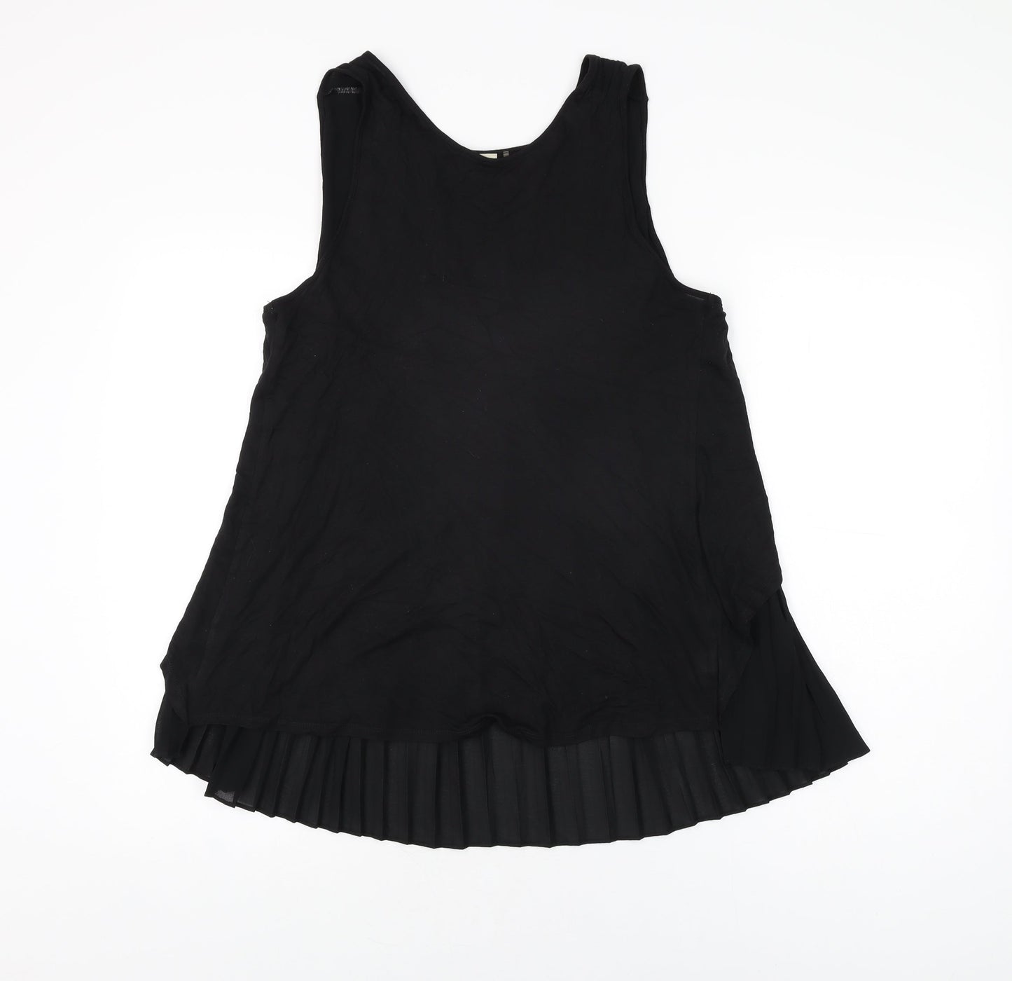 Womens UK Size L ecru Black Basic T-Shirt