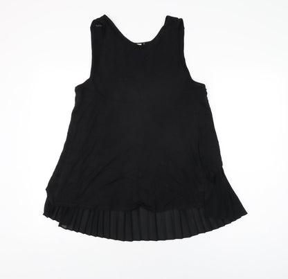 Womens UK Size L ecru Black Basic T-Shirt