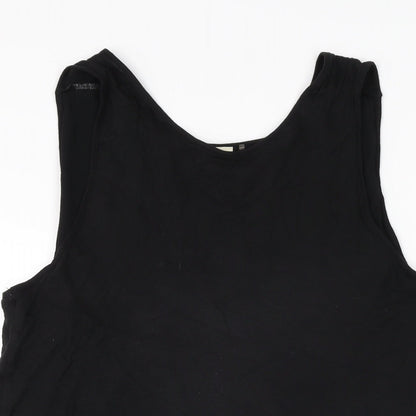 Womens UK Size L ecru Black Basic T-Shirt