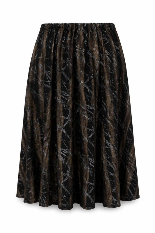 Noni B Womens Black Geometric Polyester Swing Skirt Size M