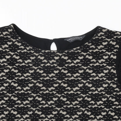 Womens UK Size 12 Dorothy Perkins Black Basic T-Shirt