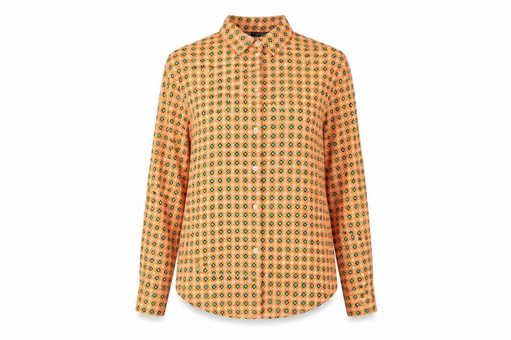 Womens UK Size XS Zara Orange Basic Button-Up