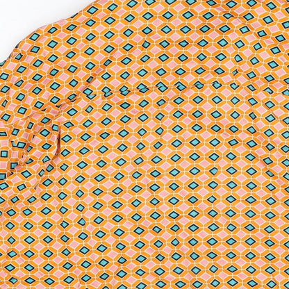 Womens UK Size XS Zara Orange Basic Button-Up