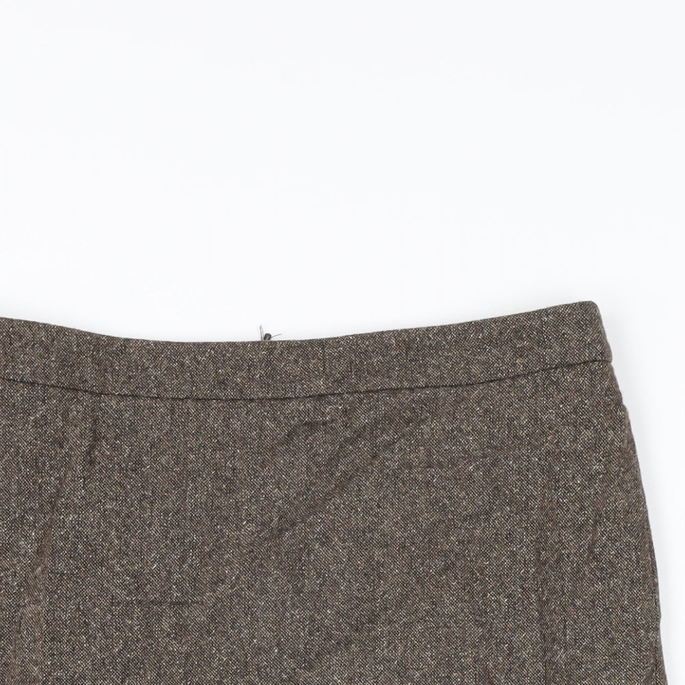 French Connection Womens Brown Polyester A-Line Skirt Size 10 Zip