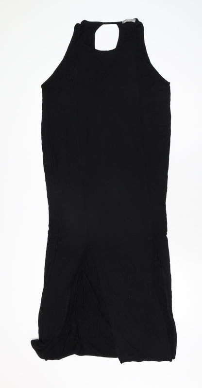 Zara Womens Black Polyester Shift Size L Round Neck Pullover