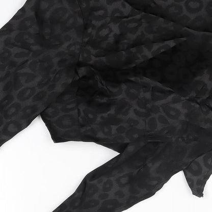 Womens UK Size 8 Missguided Black Cropped T-Shirt