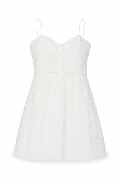 Topshop Womens White Geometric Cotton Skater Dress Size 12 V-Neck Zip