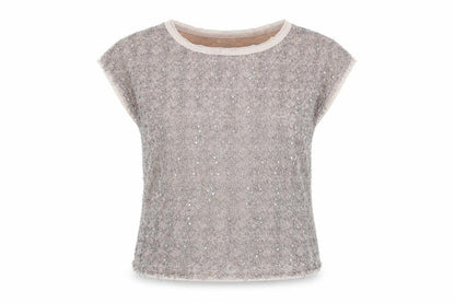 Silence + Noise Womens Grey Polyester Basic T-Shirt Size XS Round Neck