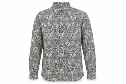 H&M Mens Multicoloured Geometric Lyocell Button-Up Size M Collared Button