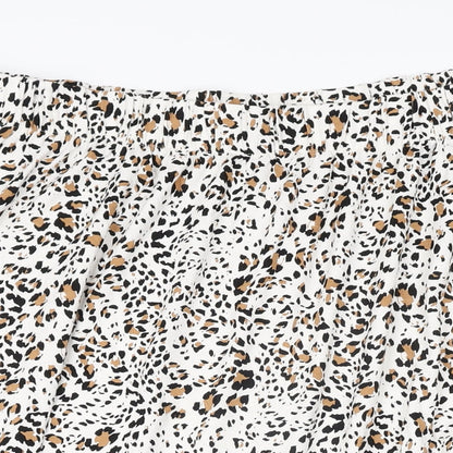 Marks and Spencer Womens White Geometric Viscose Swing Skirt Size 24