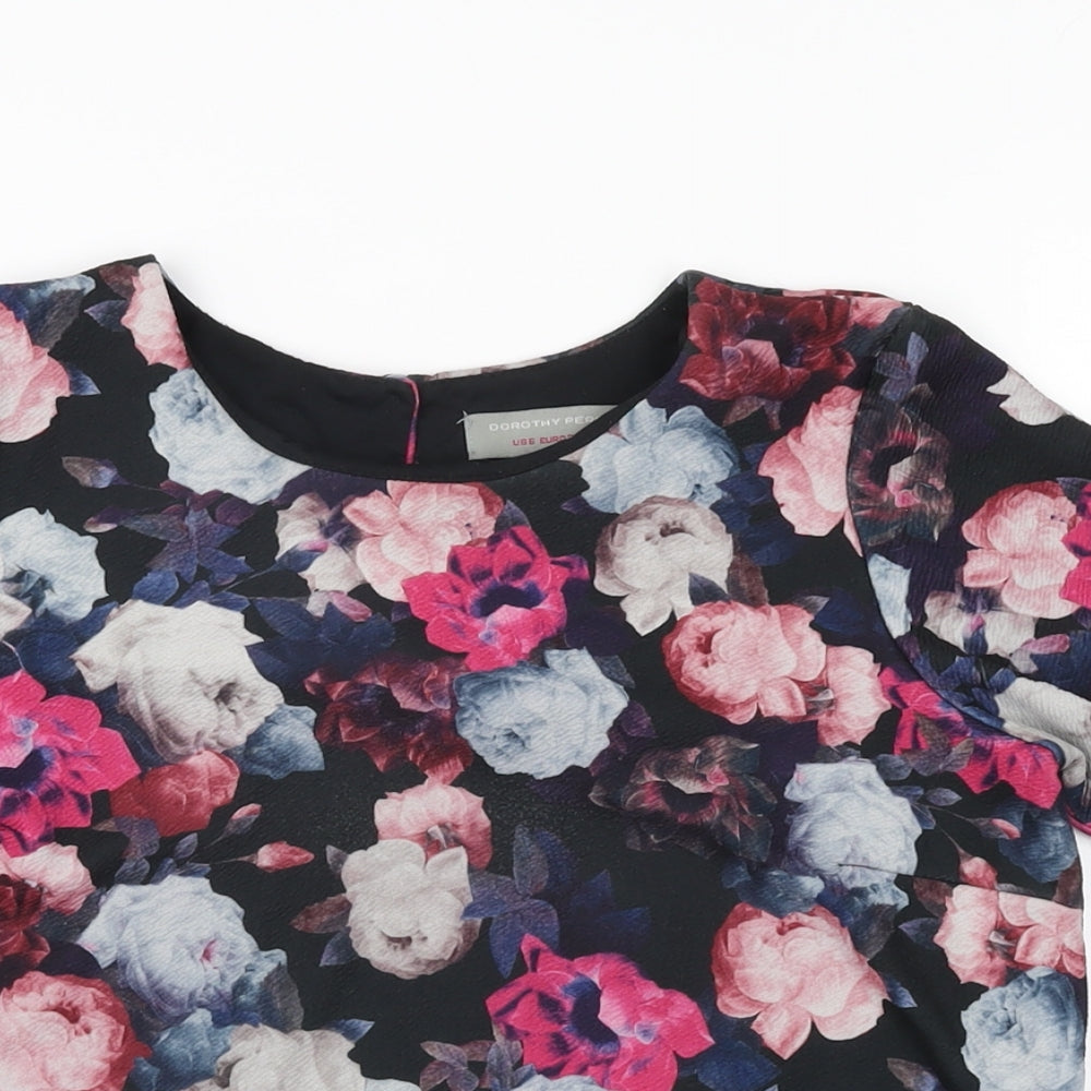 Womens UK Size 10 Dorothy Perkins Black Basic T-Shirt