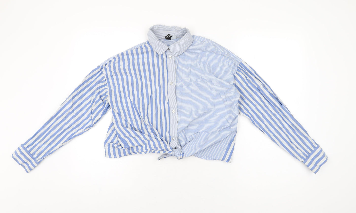 Womens UK Size 8 H&M Blue Basic Button-Up