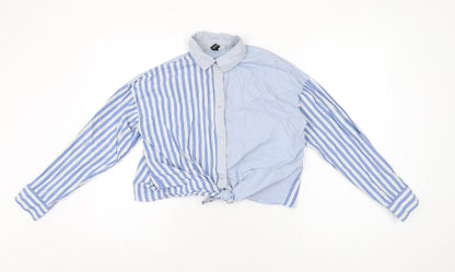 Womens UK Size 8 H&M Blue Basic Button-Up