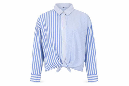 Womens UK Size 8 H&M Blue Basic Button-Up