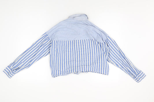 Womens UK Size 8 H&M Blue Basic Button-Up
