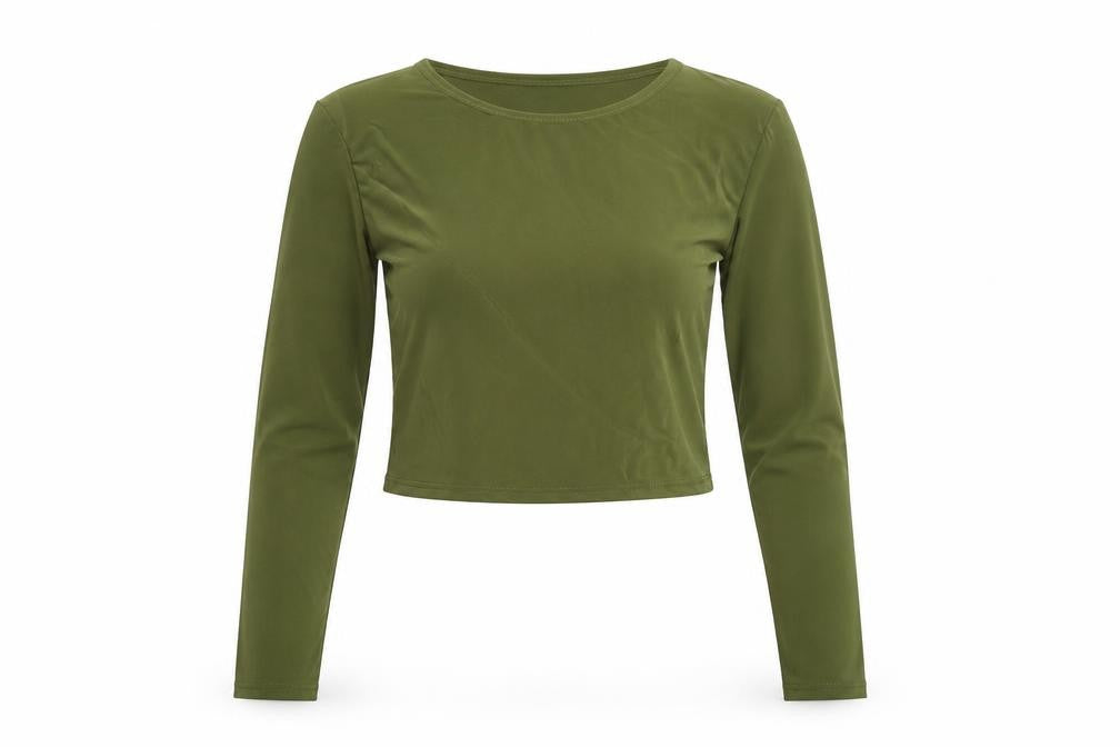 Womens UK Size 12 Nasty Gal Green Cropped T-Shirt