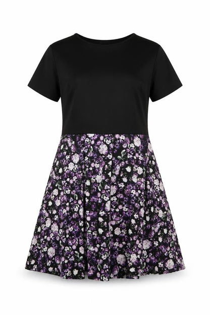 Want That Trend Womens Black Floral Polyester A-Line Size 18 Round Neck Pullover