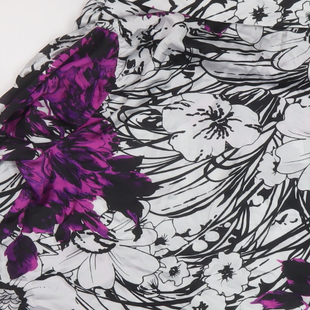 Yare Womens Multicoloured Floral Polyester Basic Blouse Size S Cowl Neck