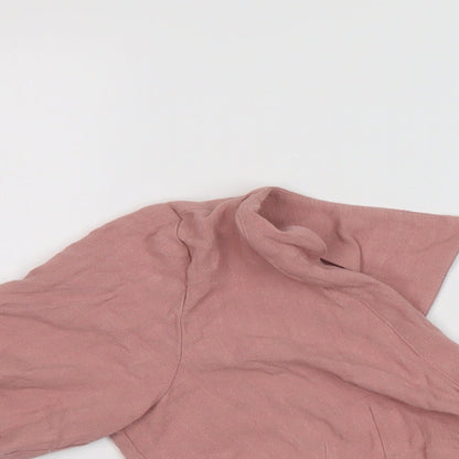 Womens UK Size 8 Topshop Pink Cropped Blouse