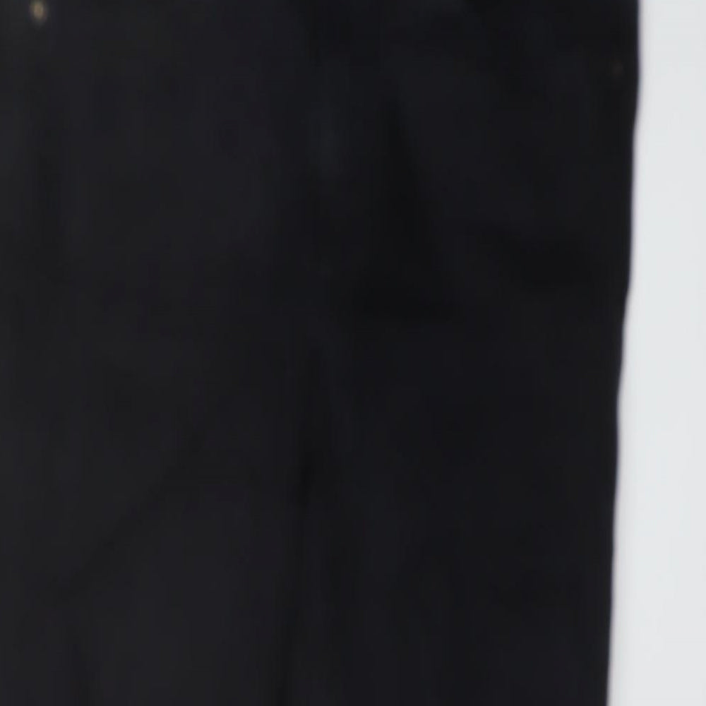 Topshop Womens Black Cotton Skinny Jeans Size 28 in L25 in Regular Button