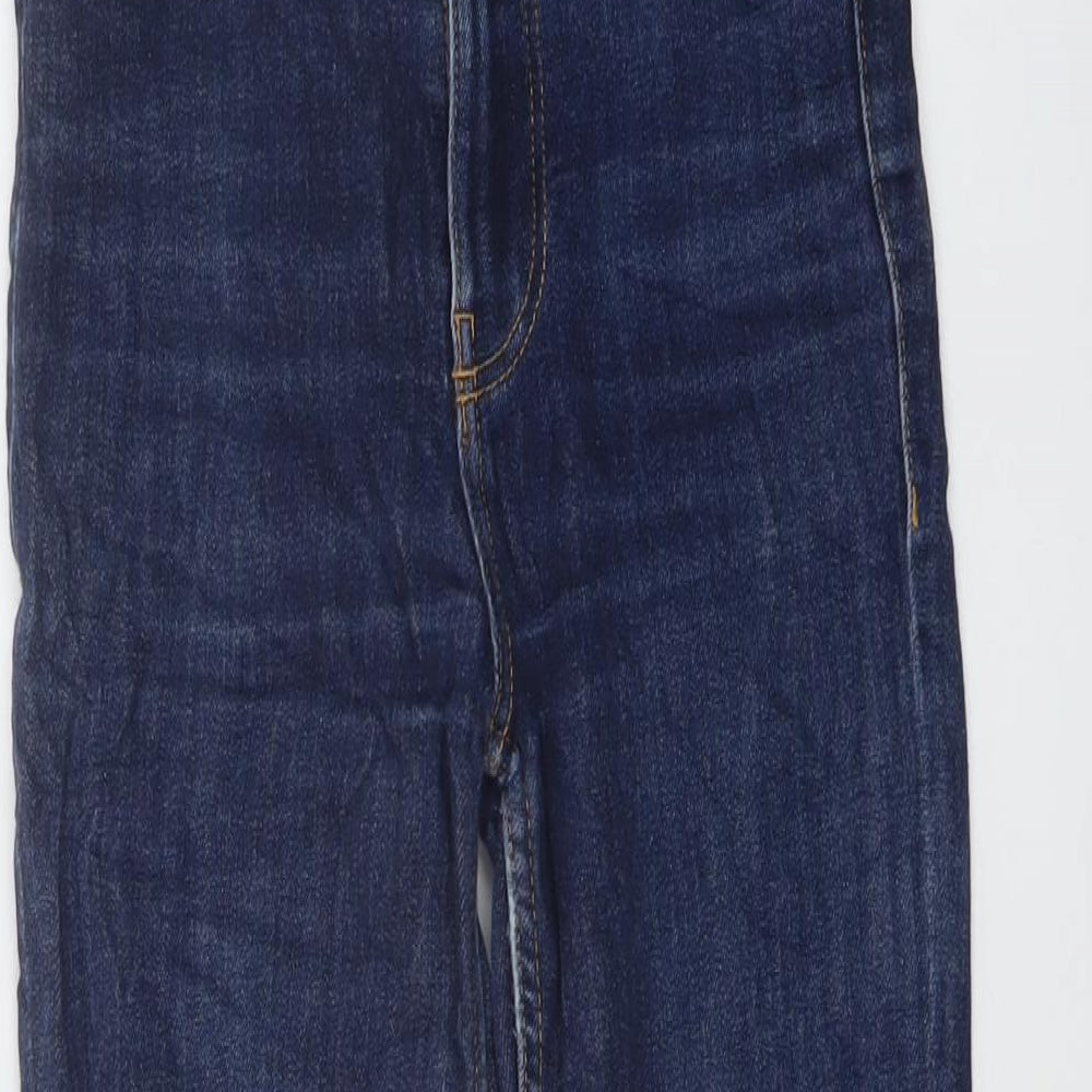 Zara Womens Blue Cotton Skinny Jeans Size 8 L27 in Regular Button