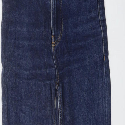 Zara Womens Blue Cotton Skinny Jeans Size 8 L27 in Regular Button