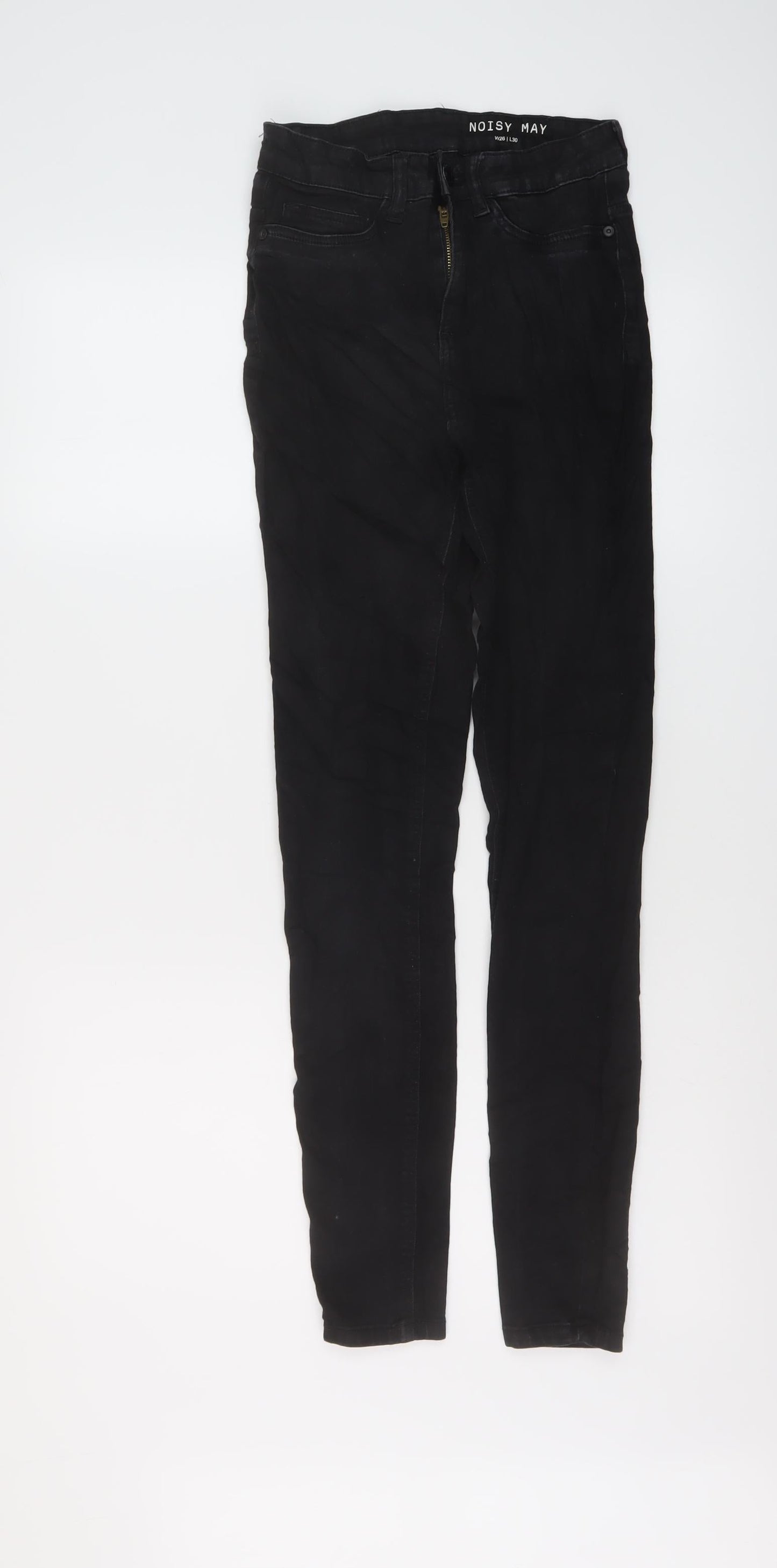 Noisy may Womens Black Cotton Skinny Jeans Size 26 in L30 in Regular Button
