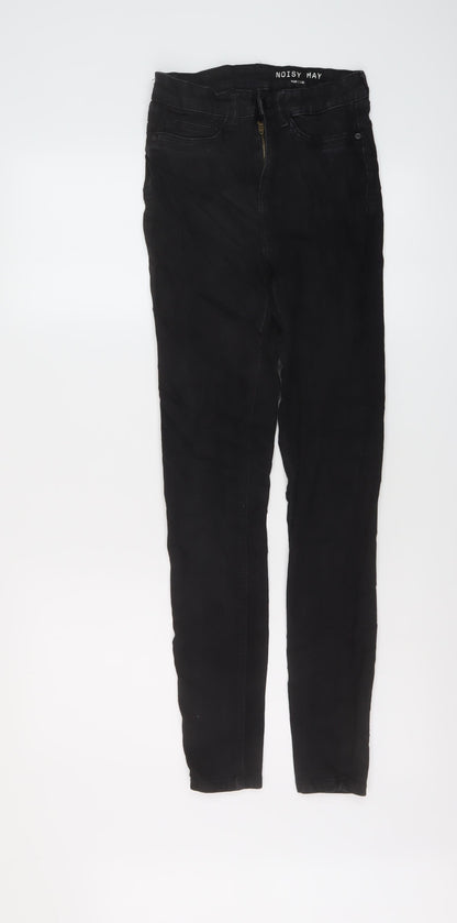 Noisy may Womens Black Cotton Skinny Jeans Size 26 in L30 in Regular Button