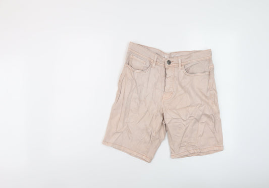 Denim & Co. Mens Pink Cotton Bermuda Shorts Size 30 in L9 in Regular Button