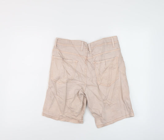 Denim & Co. Mens Pink Cotton Bermuda Shorts Size 30 in L9 in Regular Button