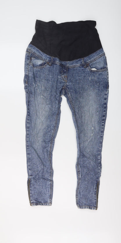 NEXT Womens Blue Cotton Skinny Jeans Size 8 L24 in Regular