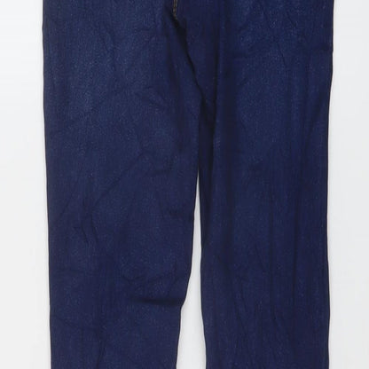 Denim & Co. Womens Blue Cotton Skinny Jeans Size 4 L25 in Regular Button