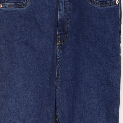 Denim & Co. Womens Blue Cotton Skinny Jeans Size 14 L27 in Regular Button