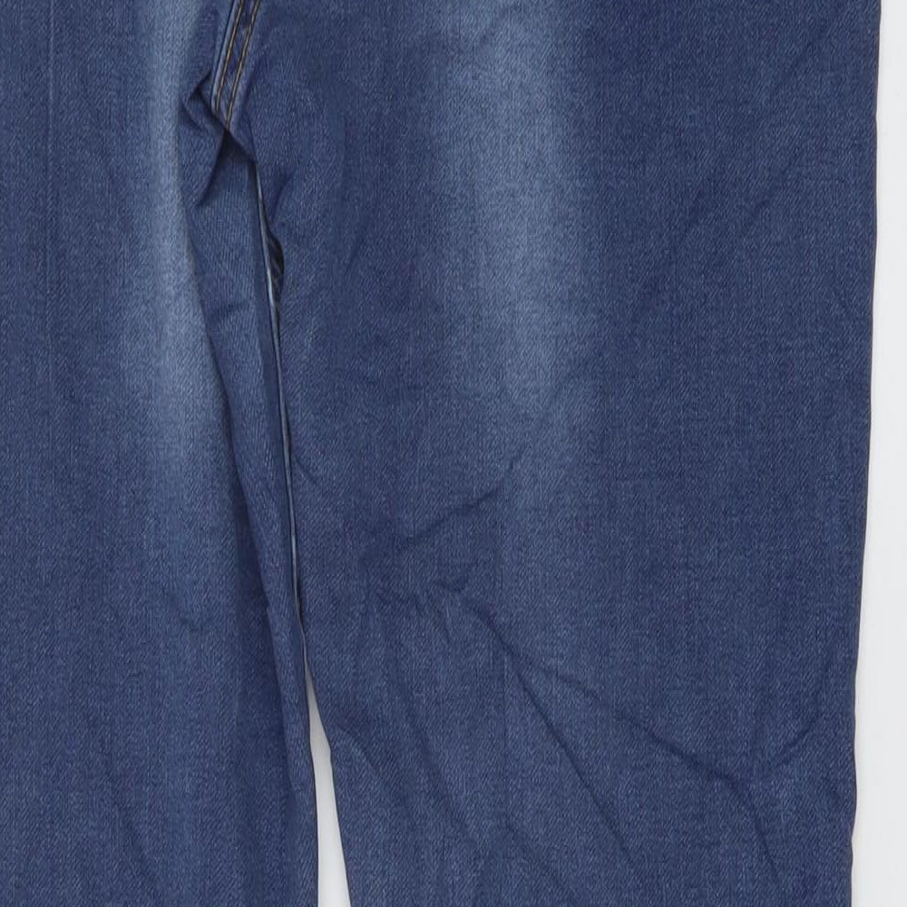 Premium Collection Womens Blue Cotton Straight Jeans Size 12 L30 in Regular Button