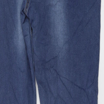 Premium Collection Womens Blue Cotton Straight Jeans Size 12 L30 in Regular Button