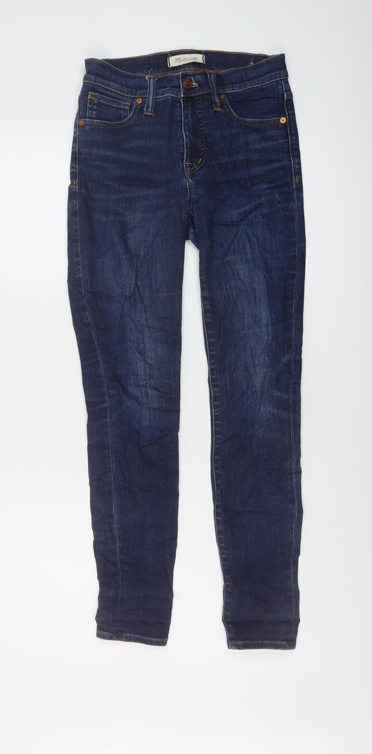 Madewell Womens Blue Cotton Skinny Jeans Size 25 in L28 in Regular Button
