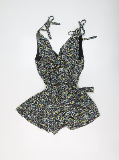 Girl in Mind Womens Multicoloured Floral Polyester Playsuit One-Piece Size 12 Zip