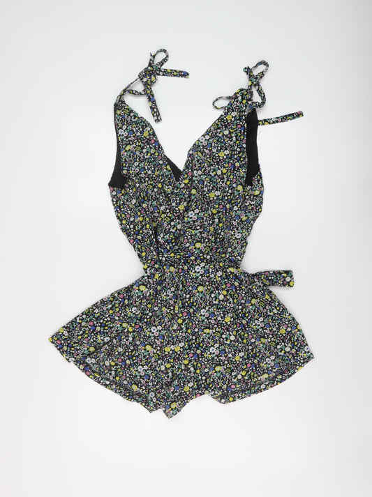 Girl in Mind Womens Multicoloured Floral Polyester Playsuit One-Piece Size 12 Zip