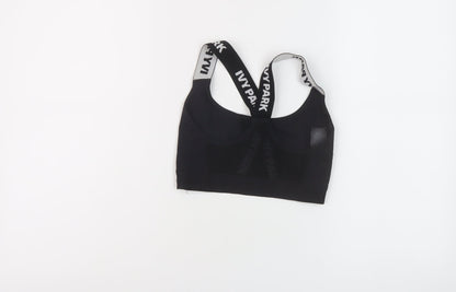 IVY PARK Womens Black Polyester Cropped Tank Size XS Round Neck Pullover