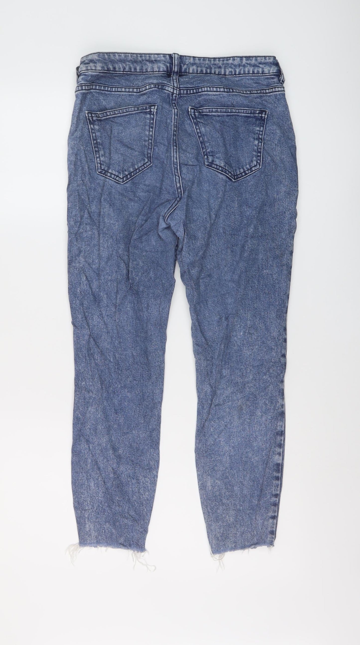 New Look Womens Blue Cotton Skinny Jeans Size 10 L24 in Regular Button