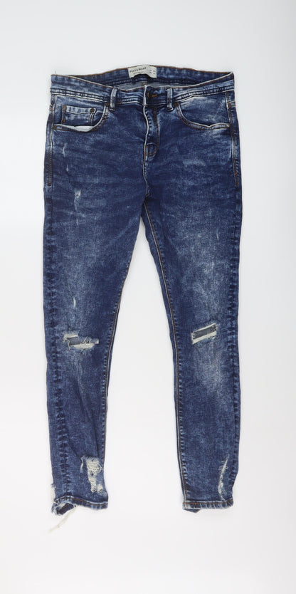 Mens UK Size 30 in Pull&Bear Regular Fit Skinny Blue Jeans