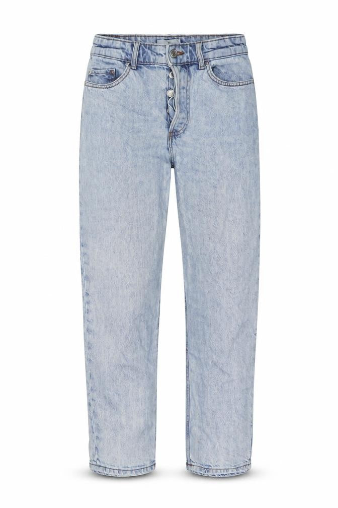 H&M Womens Blue Cotton Mom Jeans Size 8 L26 in Regular Button