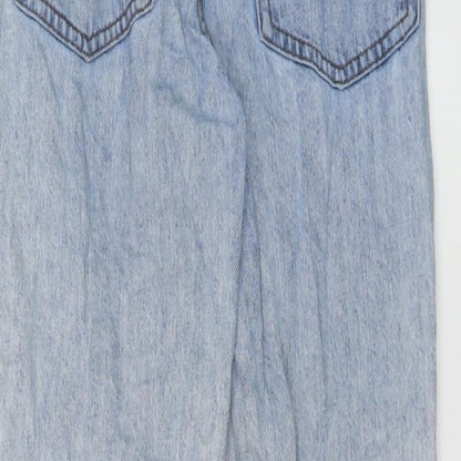 H&M Womens Blue Cotton Mom Jeans Size 8 L26 in Regular Button