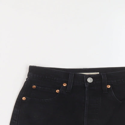 Levi's Womens Black Cotton Hot Pants Shorts Size 24 in L3 in Regular Button