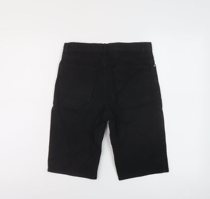 H&M Mens Black Cotton Bermuda Shorts Size 28 in L11 in Regular Button