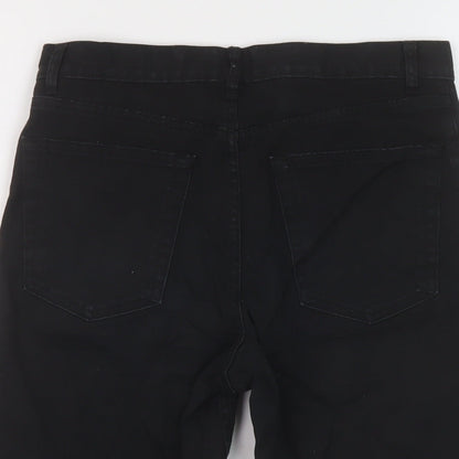 H&M Mens Black Cotton Bermuda Shorts Size 28 in L11 in Regular Button