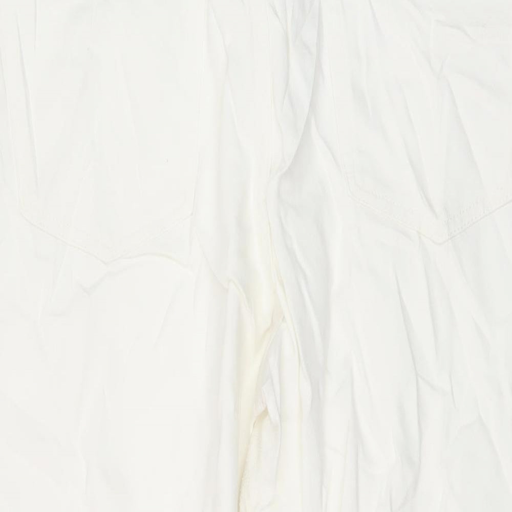 F&F Womens Ivory Cotton Straight Jeans Size 18 L26 in Regular Button