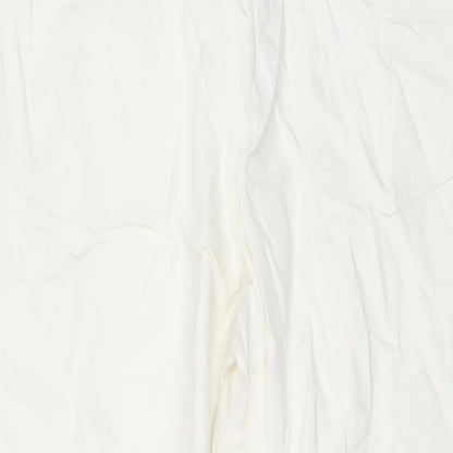 F&F Womens Ivory Cotton Straight Jeans Size 18 L26 in Regular Button