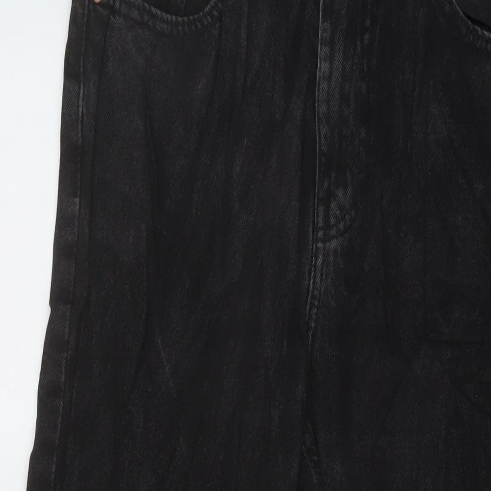 Denim & Co. Womens Grey Cotton Straight Jeans Size 12 L28 in Regular Button