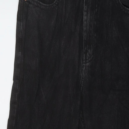 Denim & Co. Womens Grey Cotton Straight Jeans Size 12 L28 in Regular Button